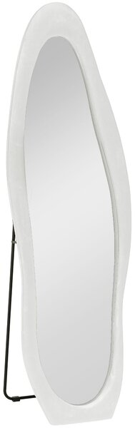 HOMCOM Zrcadlo v Plné Délce, 160 x 50 cm, Nepravidelné Vlnité Podlahové Zrcadlo s Sametovým Rámem, Velké Nástěnné Zrcadlo, Zrcadlo pro Líčení do Obýva
