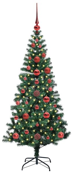 Umělý osvětlený vánoční stromeček Zelená 120 cm PVC a kov 3396736