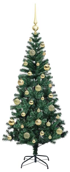Umělý osvětlený vánoční stromeček Zelená 120 cm PVC a kov 3396740