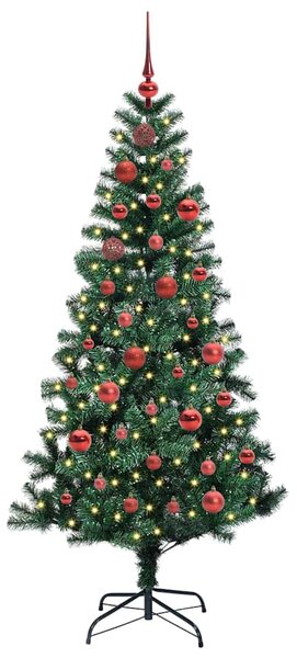 Umělý osvětlený vánoční stromeček Zelená 150 cm PVC a kov 3396749