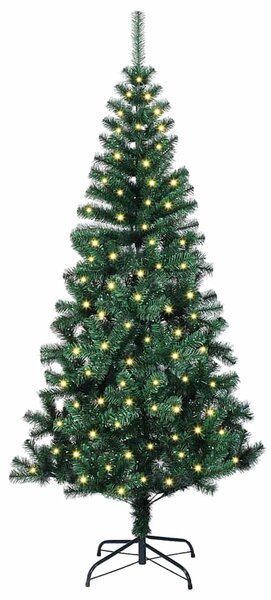 Umělý osvětlený vánoční stromeček Zelená 120 cm PVC a kov 3396732