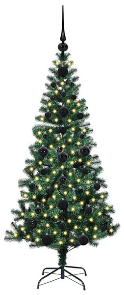 Umělý osvětlený vánoční stromeček Zelená 120 cm PVC a kov 3396737