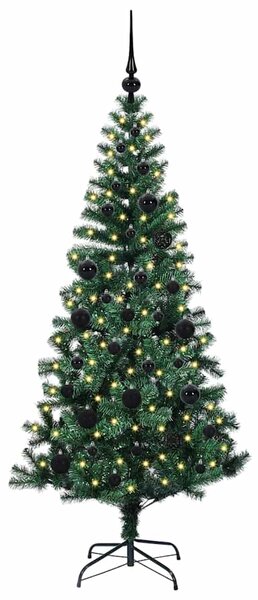 Umělý osvětlený vánoční stromeček Zelená 150 cm PVC a kov 3396750