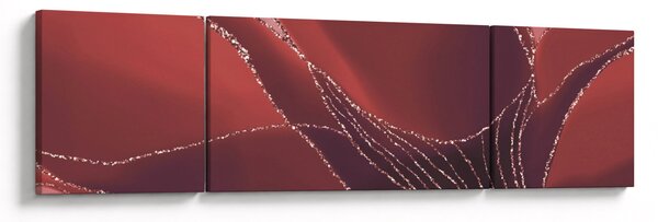 Obraz - Červená abstraktní květina N⁰2 (170x50 cm)