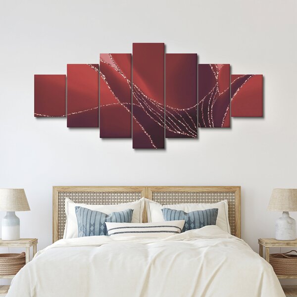Obraz - Červená abstraktní květina N⁰2 (210x100 cm)