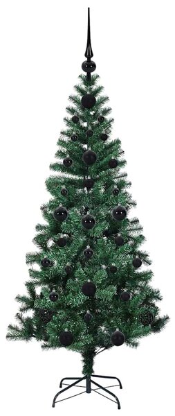 Umělý osvětlený vánoční stromeček Zelená 120 cm PVC a kov 3396737