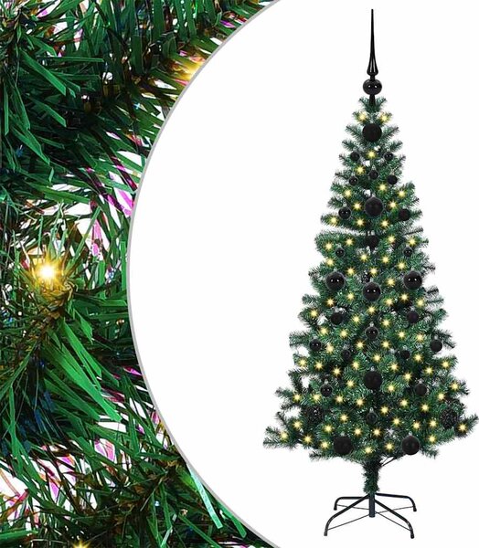 Umělý osvětlený vánoční stromeček Zelená 120 cm PVC a kov 3396737