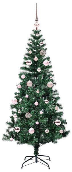 Umělý osvětlený vánoční stromeček Zelená 150 cm PVC a kov 3396751