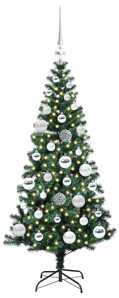 Umělý osvětlený vánoční stromeček Zelená 120 cm PVC a kov 3396741