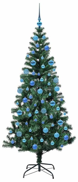 Umělý osvětlený vánoční stromeček Zelená 180 cm PVC a kov 3396769