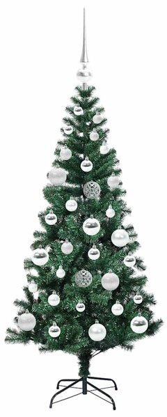Umělý osvětlený vánoční stromeček Zelená 120 cm PVC a kov 3396741