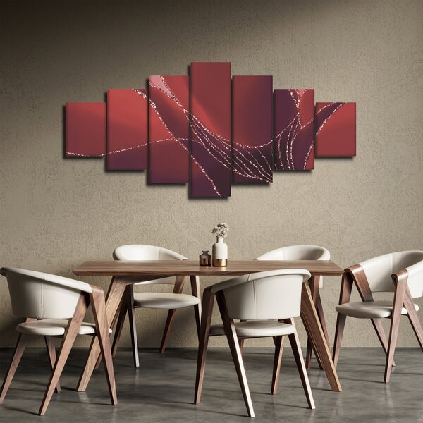 Obraz - Červená abstraktní květina N⁰2 (210x100 cm)