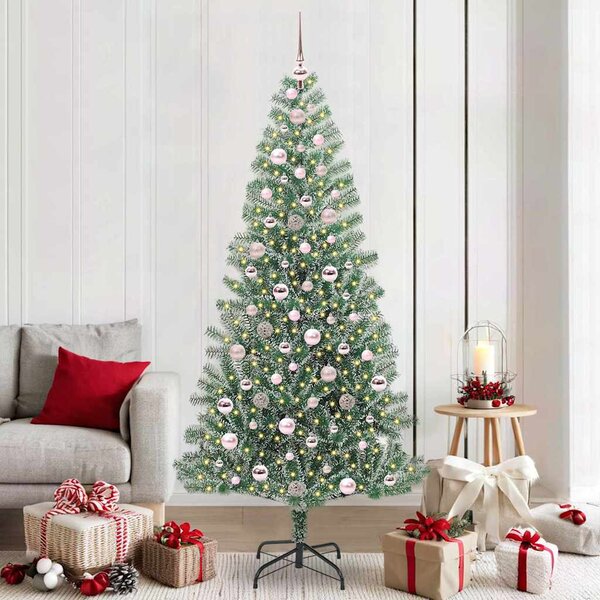 Umělý vánoční stromeček se sněhem a LED osvětlením 210 cm 3396826