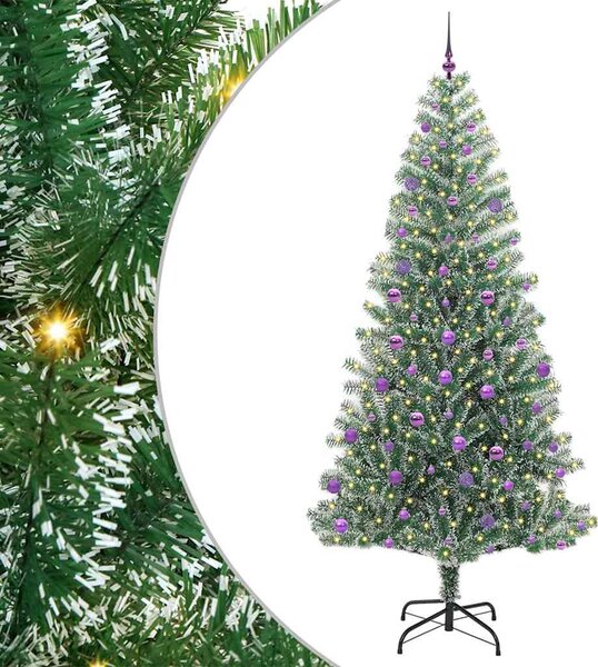 Umělý vánoční stromeček se sněhem a LED osvětlením 240 cm 3396839