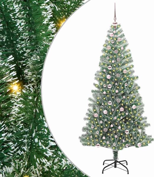 Umělý vánoční stromeček se sněhem a LED osvětlením 240 cm 3396835
