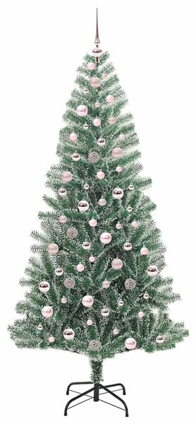 Umělý vánoční stromeček se sněhem a LED osvětlením 210 cm 3396826
