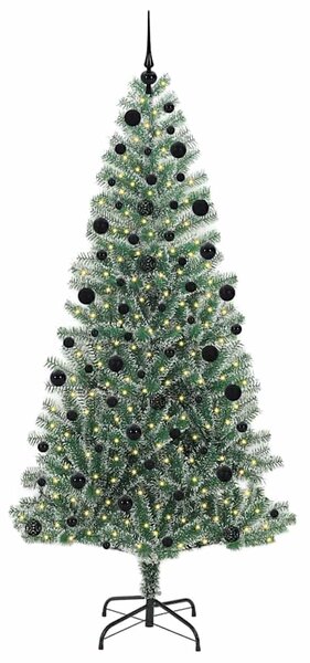 Umělý vánoční stromeček se sněhem a LED osvětlením 210 cm 3396825