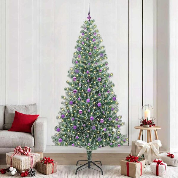 Umělý vánoční stromeček se sněhem a LED osvětlením 240 cm 3396839