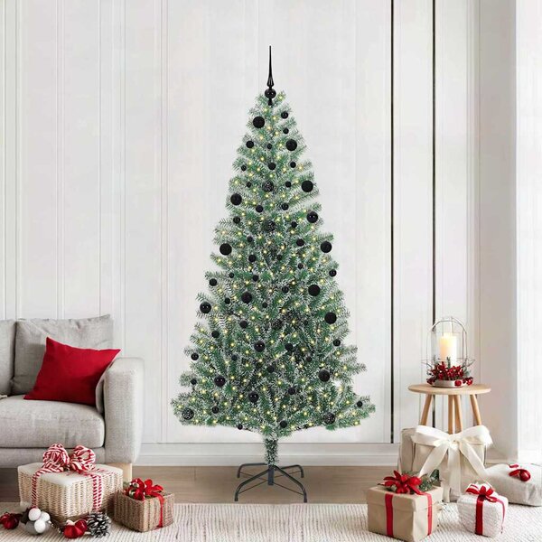 Umělý vánoční stromeček se sněhem a LED osvětlením 210 cm 3396825