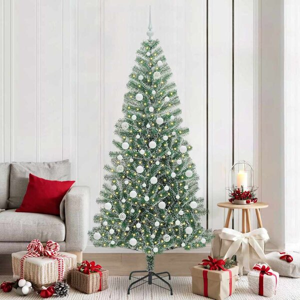 Umělý vánoční stromeček se sněhem a LED osvětlením 210 cm 3396827