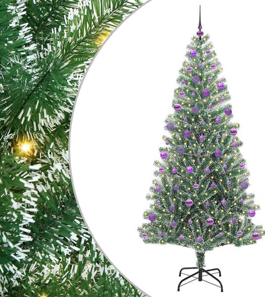 Umělý vánoční stromeček se sněhem a LED osvětlením 210 cm 3396830