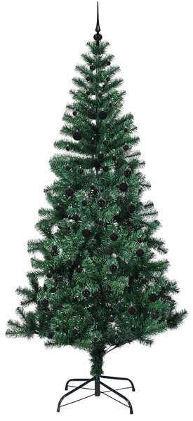 Umělý osvětlený vánoční stromeček Zelená 240 cm PVC a kov 3396789