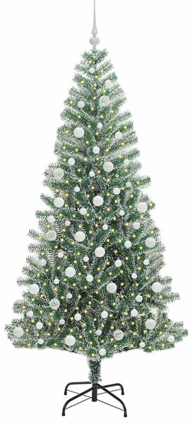 Umělý vánoční stromeček se sněhem a LED osvětlením 210 cm 3396827