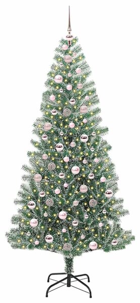 Umělý vánoční stromeček se sněhem a LED osvětlením 210 cm 3396826