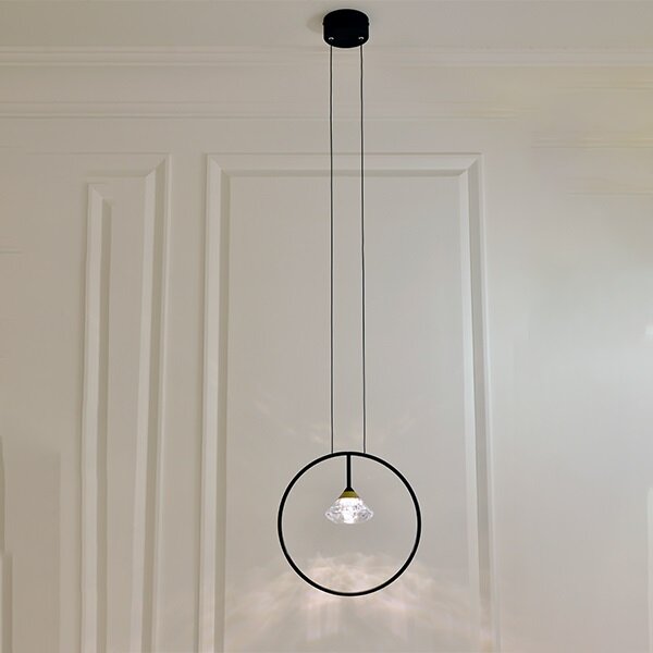 Altavola Design Tiffany závěsné svítidlo 1x3 W černá-průhledná-zlatá LA059/P_black