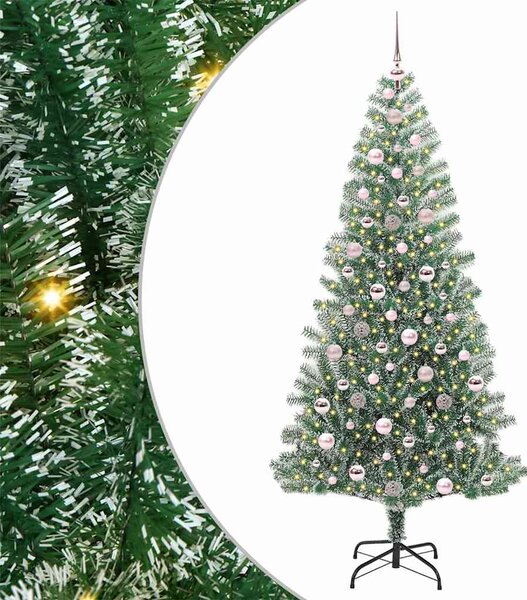 Umělý vánoční stromeček se sněhem a LED osvětlením 210 cm 3396826