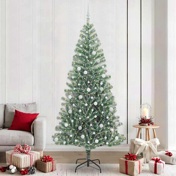 Umělý vánoční stromeček se sněhem a LED osvětlením 240 cm 3396836