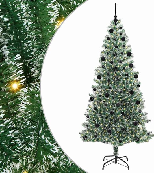 Umělý vánoční stromeček se sněhem a LED osvětlením 210 cm 3396825