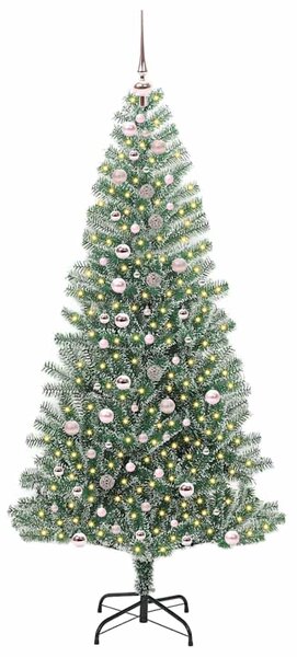 Umělý vánoční stromeček se sněhem a LED osvětlením 240 cm 3396835