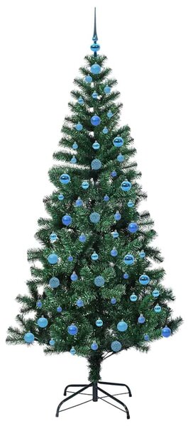Umělý osvětlený vánoční stromeček Zelená 210 cm PVC a kov 3396782
