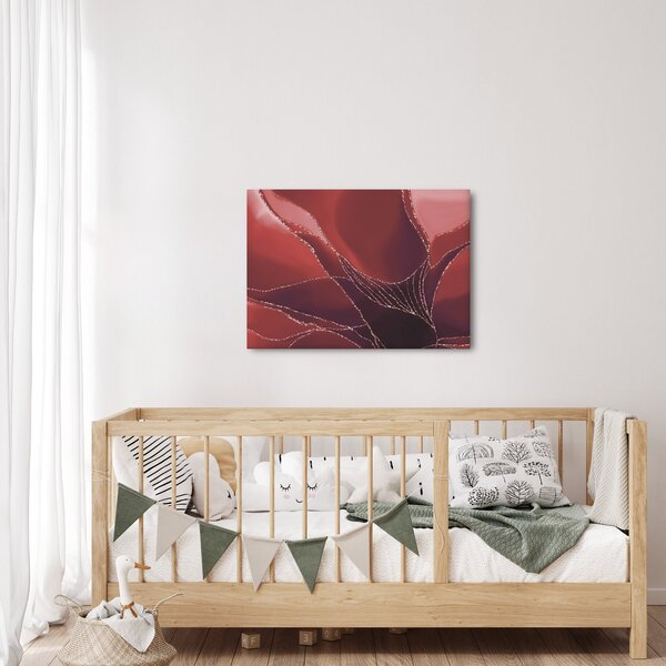 Obraz - Červená abstraktní květina N⁰2 (70x50 cm)