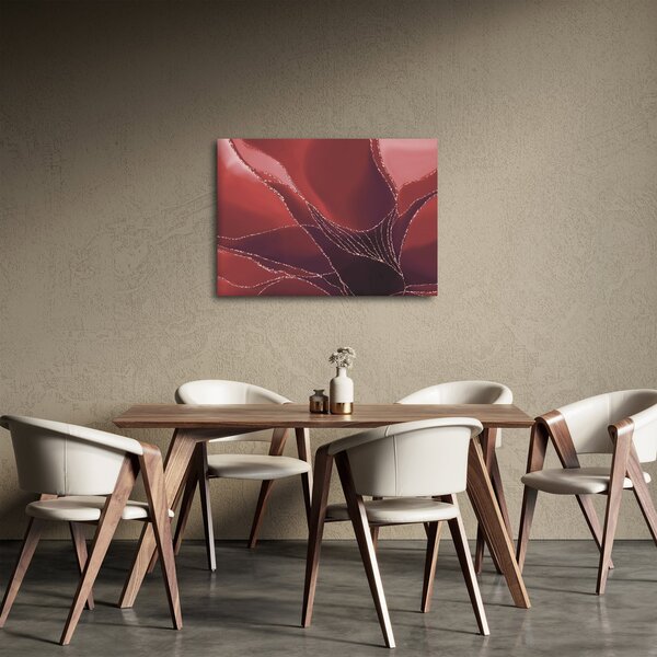 Obraz - Červená abstraktní květina N⁰2 (70x50 cm)