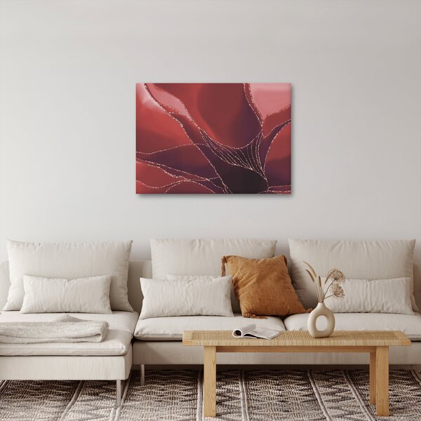 Obraz - Červená abstraktní květina N⁰2 (70x50 cm)