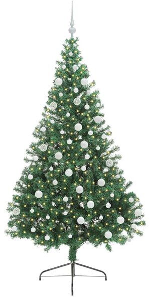Umělý osvětlený vánoční stromeček Zelená 180 cm PVC 3397014