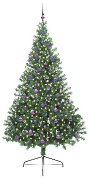 Umělý osvětlený vánoční stromeček Zelená 240 cm PVC 3397043