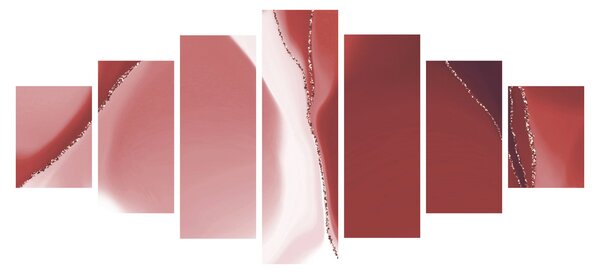 Obraz - Červená abstraktní květina N⁰3 (210x100 cm)