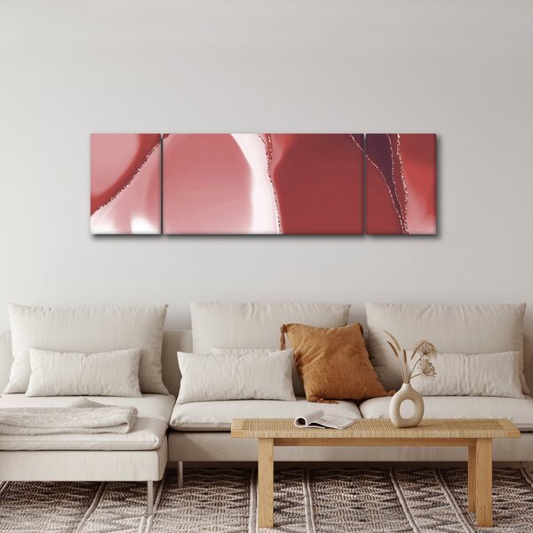 Obraz - Červená abstraktní květina N⁰3 (170x50 cm)