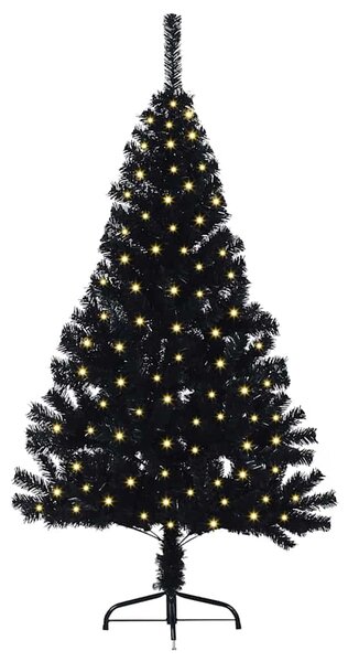 Umělý osvětlený vánoční stromeček Černá 150 cm PVC 3397124