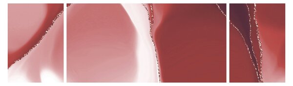 Obraz - Červená abstraktní květina N⁰3 (170x50 cm)
