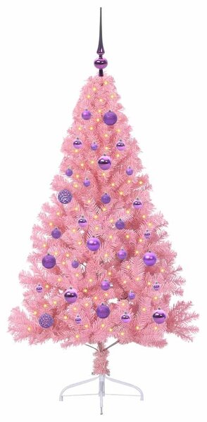 Umělý osvětlený vánoční stromeček Růžová 150 cm PVC 3397069