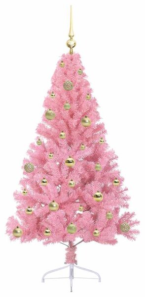 Umělý osvětlený vánoční stromeček Růžová 150 cm PVC 3397067