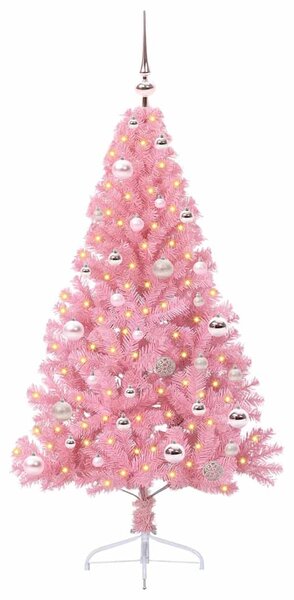 Umělý osvětlený vánoční stromeček Růžová 150 cm PVC 3397065
