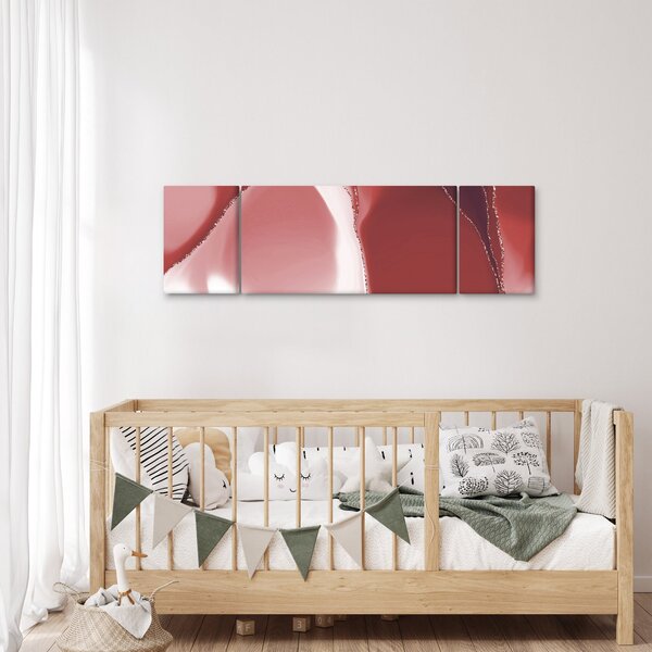Obraz - Červená abstraktní květina N⁰3 (170x50 cm)