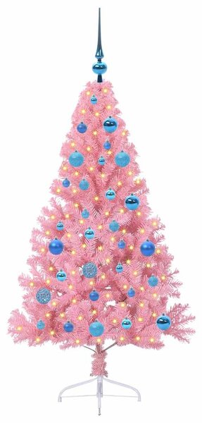 Umělý osvětlený vánoční stromeček Růžová 150 cm PVC 3397070