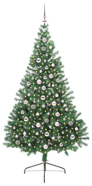 Umělý osvětlený vánoční stromeček Zelená 240 cm PVC 3397039