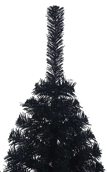 Umělý osvětlený vánoční stromeček Černá 150 cm PVC 3397124